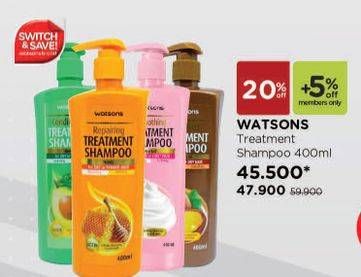 Promo Harga WATSONS Treatment Shampoo All Variants 400 ml - Watsons