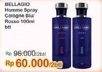 Promo Harga BELLAGIO Sport Spray Cologne Blu, Rosso 100 ml - Indomaret