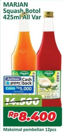 Promo Harga Marjan Syrup Squash All Variants 450 ml - Alfamart