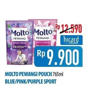 Promo Harga Molto Pewangi Active Fresh, Sports Fresh, Hijab Soft Fresh 780 ml - Hypermart