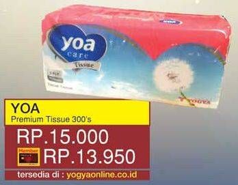Promo Harga YOA Tissue Premium 300 pcs - Yogya