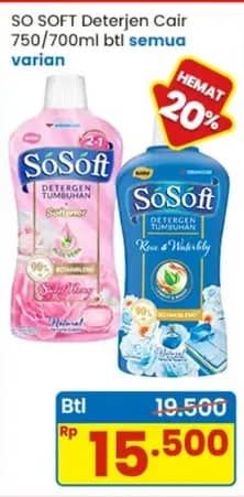 Promo Harga Sosoft Deterjen Cair All Variants 700 ml - Indomaret
