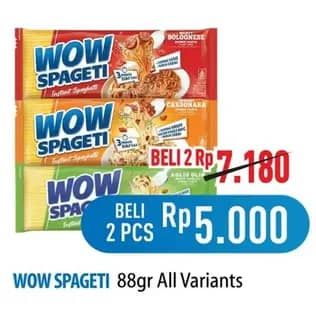 Promo Harga WOW Spageti All Variants 75 gr - Hypermart