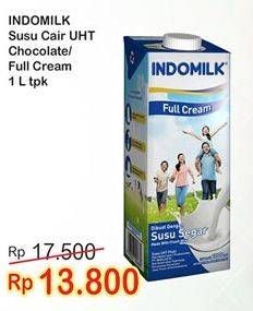 Promo Harga Indomilk Susu UHT Full Cream Plain, Cokelat 1000 ml - Indomaret