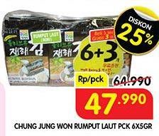 Promo Harga Chung Jung Won Rumput Laut per 6 sachet 5 gr - Superindo