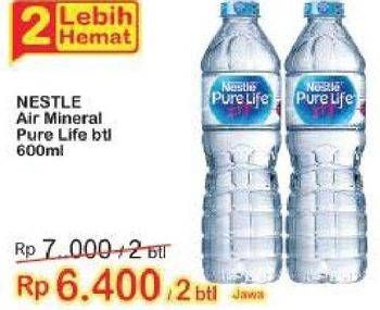 Promo Harga NESTLE Pure Life Air Mineral 600 ml - Indomaret