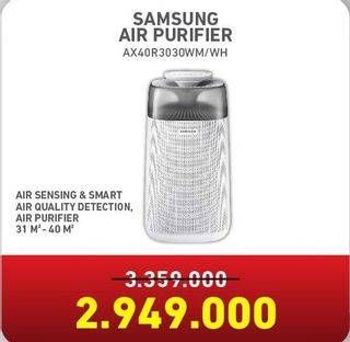 Promo Harga Samsung AX40R3030WM/SE Air Purifier with Air Sensing Light  - Electronic City