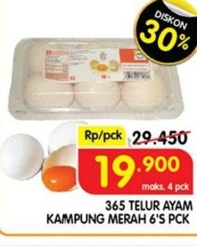 Promo Harga 365 Telur Ayam Kampung 6 pcs - Superindo