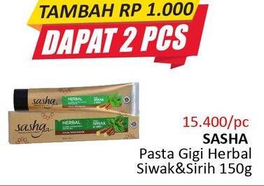 Promo Harga SASHA Toothpaste Herbal Siwak Sirih 150 gr - Alfamidi