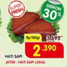 Promo Harga Beef Liver (Hati Sapi) per 100 gr - Superindo