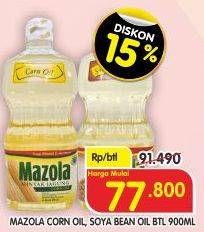 Promo Harga Mazola Oil Corn, Soya Bean 900 ml - Superindo