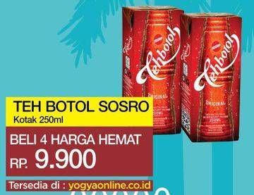 Promo Harga SOSRO Teh Botol Original 250 ml - Yogya