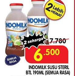 Promo Harga INDOMILK Susu Cair Botol All Variants 190 ml - Superindo