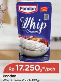Promo Harga Pondan Whip Cream 100 gr - TIP TOP