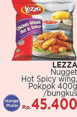 Promo Harga LEZZA Nugget Wings Hot Spicy, Pokpok 400 gr - LotteMart