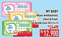 Promo Harga My Baby Wipes Antibacterial, Clean Fresh 50 pcs - Hypermart