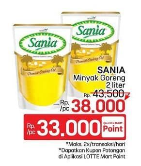 Promo Harga Sania Minyak Goreng 2000 ml - LotteMart