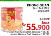 Promo Harga Khong Guan Assorted Biscuit Red Mini 650 gr - Alfamidi