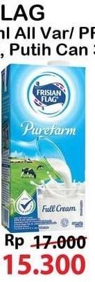 Promo Harga FRISIAN FLAG Susu UHT Purefarm Full Cream 900 ml - Alfamart