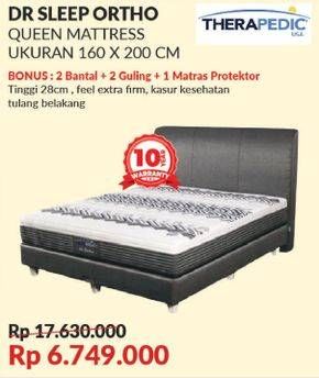 Promo Harga THERAPEDIC Dr Sleep Orthopedic Bed Set Queen 160x200cm  - COURTS