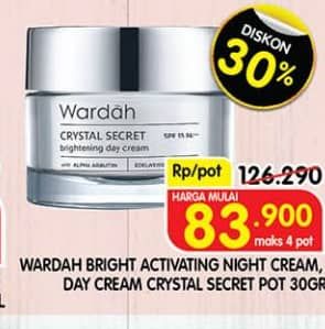 Promo Harga Wardah Crystal Secret Day/Night Cream  - Superindo