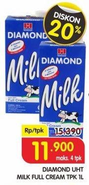 Promo Harga DIAMOND Milk UHT Full Cream 1 ltr - Superindo