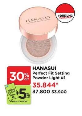 Promo Harga Hanasui Perfect Fit Setting Powder 01 Light 12 gr - Watsons