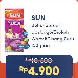 Promo Harga SUN Bubur Sereal Susu Ubi Ungu, Brokoli Wortel, Pisang Susu 120 gr - Indomaret