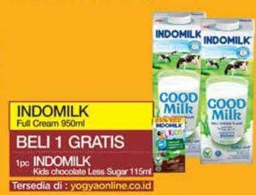 Promo Harga Indomilk Susu UHT Full Cream Plain 950 ml - Yogya
