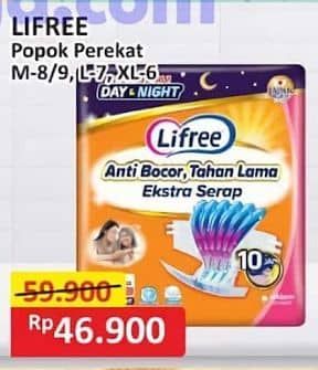 Promo Harga Lifree Popok Perekat Menyerap dan Kering M8, M9, L7, XL6 6 pcs - Alfamart