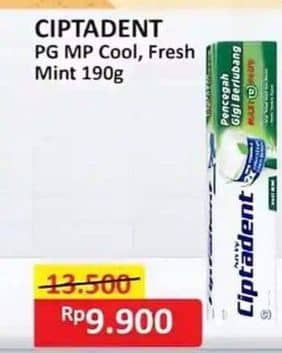 Promo Harga Ciptadent Pasta Gigi Maxi 12 Plus Cool Mint, Fresh Mint 190 gr - Alfamart