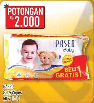 Promo Harga PASEO Baby Wipes 50 pcs - Hypermart