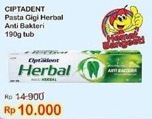 Promo Harga CIPTADENT Pasta Gigi Maxi Herbal 190 gr - Indomaret