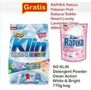 Promo Harga SO KLIN White & Bright Detergent 770 gr - Indomaret