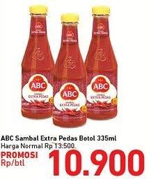 Promo Harga ABC Sambal Extra Pedas 335 ml - Carrefour
