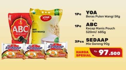 Promo Harga YOA Beras + ABC Kecap Manis + Sedaap Mie Goreng  - Yogya