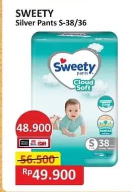 Promo Harga Sweety Silver Pants S38, S36 36 pcs - Alfamart