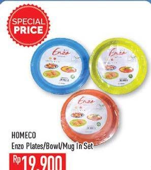 Promo Harga HOMECO Enzo Plate per 3 pcs - Hypermart