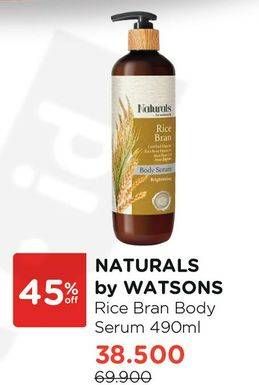 Promo Harga NATURALS BY WATSONS Rice Bran Body Serum 490 ml - Watsons