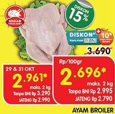 Promo Harga Ayam Broiler per 100 gr - Superindo