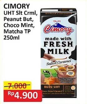 Promo Harga Cimory Susu UHT Chocolate Mint, Peanut Butter, Salted Caramel, Matcha 250 ml - Alfamart