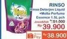 Promo Harga RINSO Liquid Detergent + Molto Purple Perfume Essence 1500 ml - Indomaret