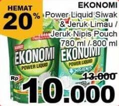 Promo Harga EKONOMI Pencuci Piring Power Liquid Jeruk Nipis, Siwak 780 ml - Giant