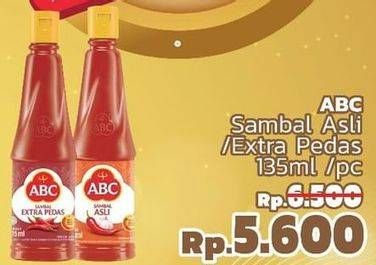 Promo Harga ABC Sambal Asli, Extra Pedas 135 ml - LotteMart