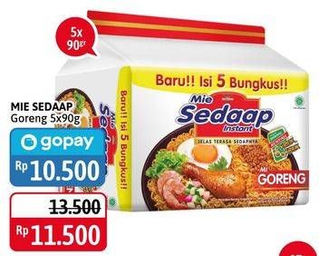 Promo Harga SEDAAP Mie Goreng Original per 5 pcs 90 gr - Alfamidi