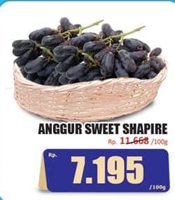 Promo Harga Anggur Sweet Sapphire per 100 gr - Hari Hari