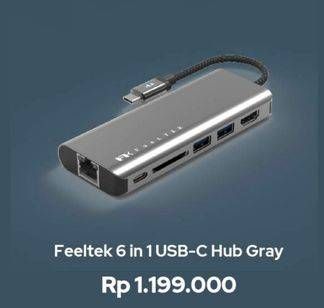 Promo Harga FEELTEK Jet Glass 6 in 1 USB-C Hub Gray  - iBox