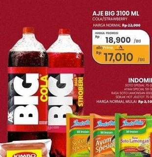 Promo Harga Aje Big Cola Minuman Soda Cola, Strawberry 3100 ml - Carrefour