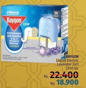 Promo Harga BAYGON Liquid Electric Refill Lavender 22 ml - LotteMart