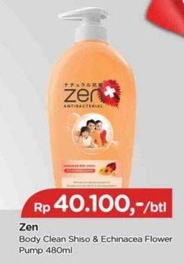 Promo Harga ZEN Anti Bacterial Body Wash Shiso E Flower 480 ml - TIP TOP